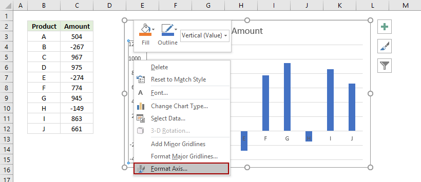 edit the horizontal axis in excel for mac 2016